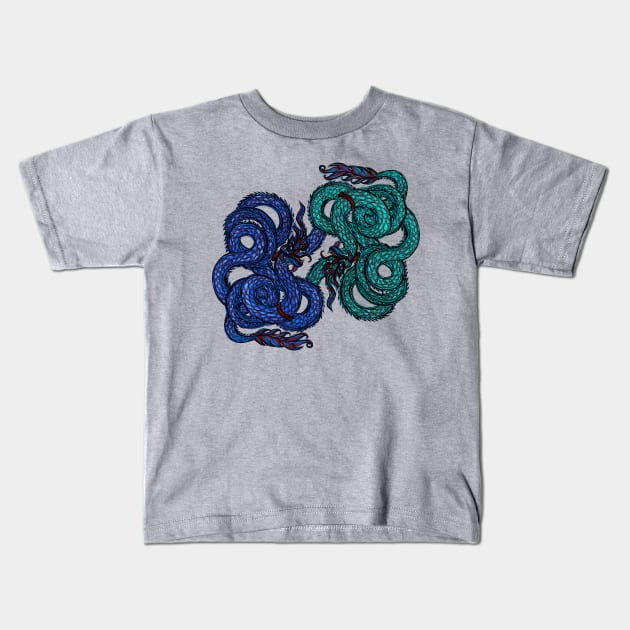 Thai Naga Kids T-Shirt by InkedinRed